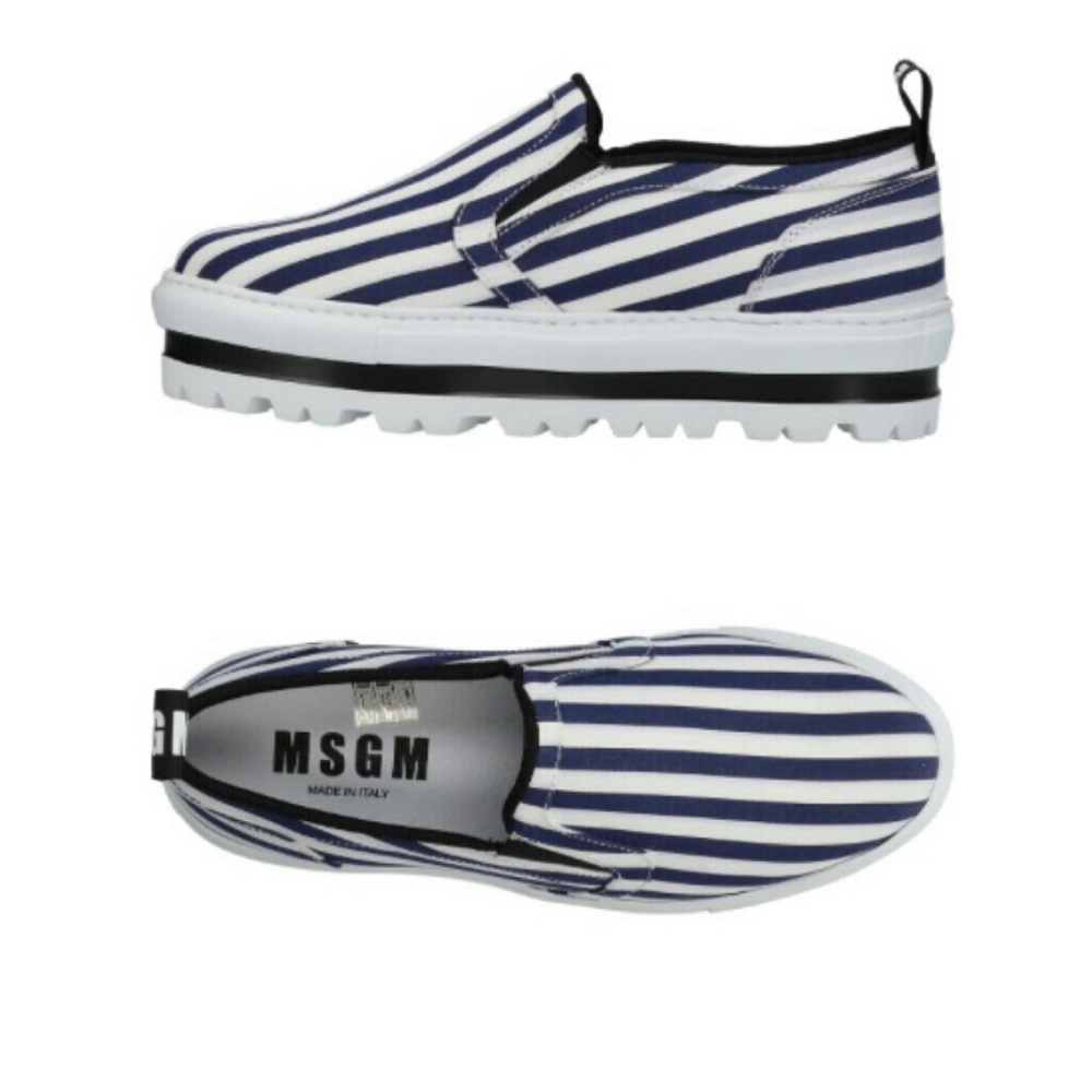 MSGM STRIPES SLIP-ON PLATFORM SNEAKERS